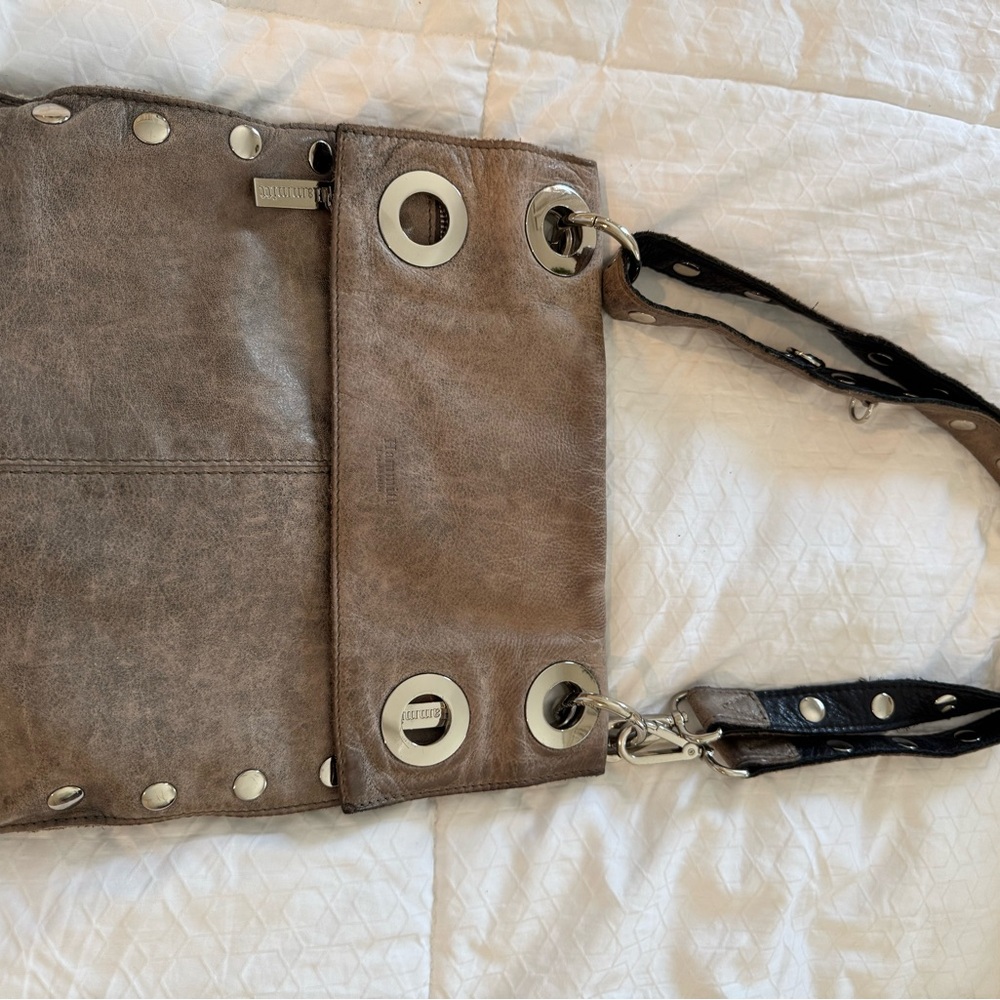 Hammitt Tan Leather Shoulder Bag with Silver Details